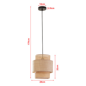 Lampa wisząca Biggar o rattanowym wyglądzie/wiklinowym wzorze [lux.pro]