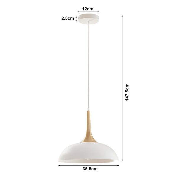 Lampa wisząca Blairgowrie metal biały/mosiądz kolorowy [lux.pro]