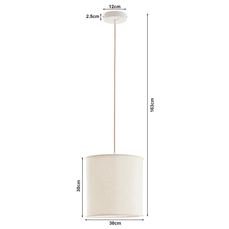 Szkic wymiarowy Lampa wisząca Buckley White [lux.pro]
