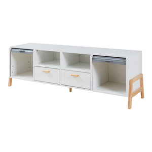 Szafka pod TV Kvaefjord 160x40x52 cm biały/szary [en.casa]