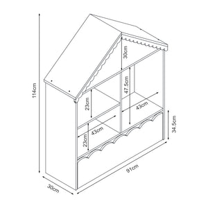 Półka dziecięca Vestnes 114x91x30 cm Cotton Candy/Biała [en.casa]