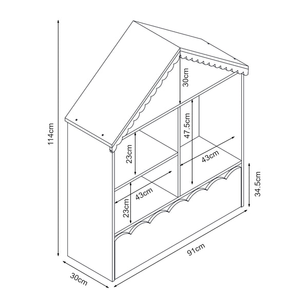 Półka dziecięca Vestnes 114x91x30 cm Cotton Candy/Biała [en.casa]