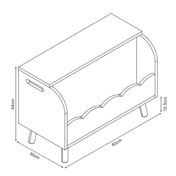 Pudełko na zabawki Vestnes 60x30x44 cm Cotton Candy/Białe [en.casa]