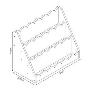 Półka dziecięca Vestnes 48x61x30 cm Cotton Candy/Biała [en.casa]