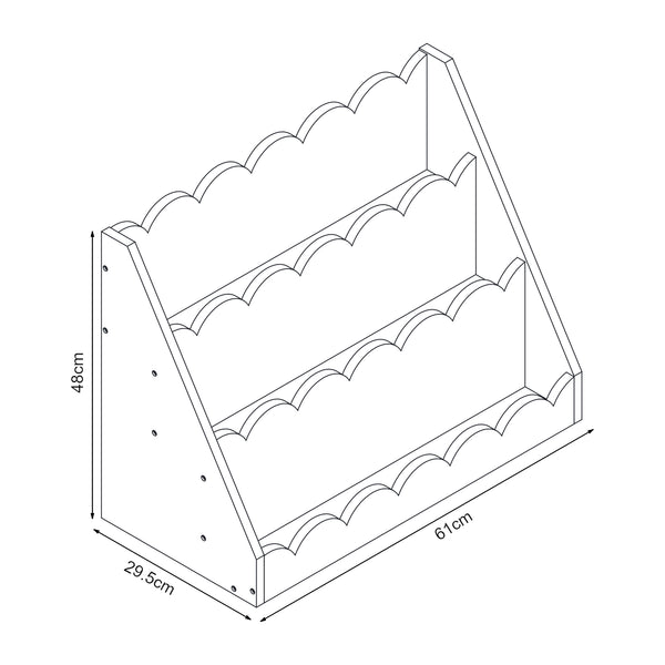 Półka dziecięca Vestnes 48x61x30 cm Cotton Candy/Biała [en.casa]