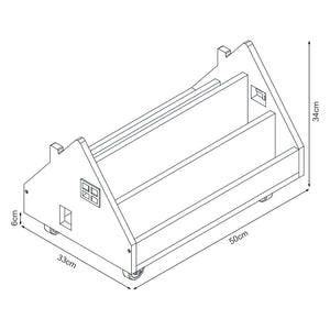Mobilna półka dziecięca Vipsali 50x33x34 cm miętowa zieleń/biała [en.casa]