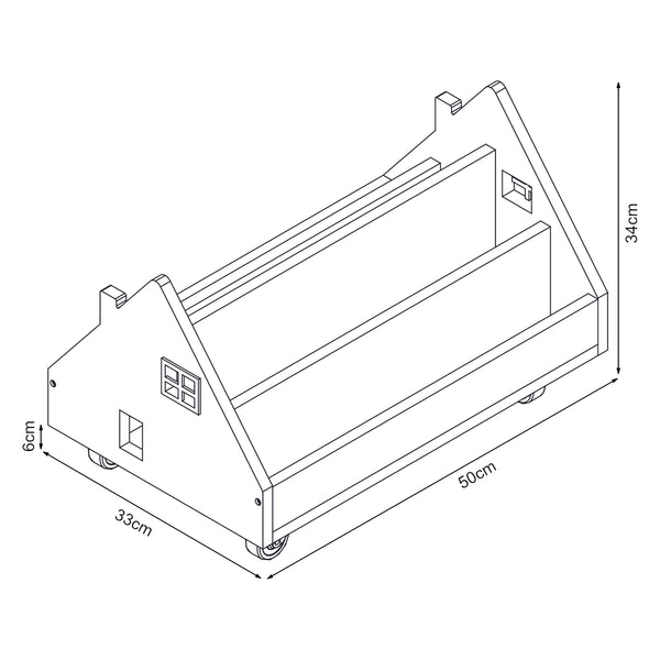 Mobilna półka dziecięca Vipsali 50x33x34 cm miętowa zieleń/biała [en.casa]
