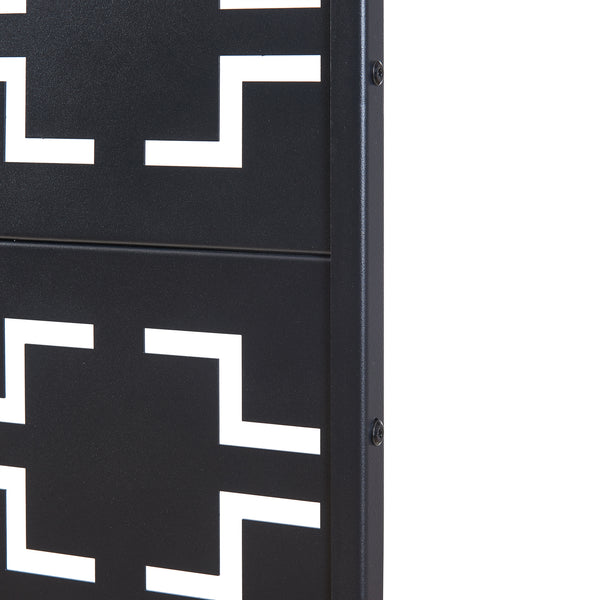 Wewnętrzna ścianka działowa Aaskis stal 200x100x50 cm czarna [casa.pro]