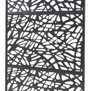 Wewnętrzna ścianka działowa Poskind stal 200x100x50 cm czarna [casa.pro]