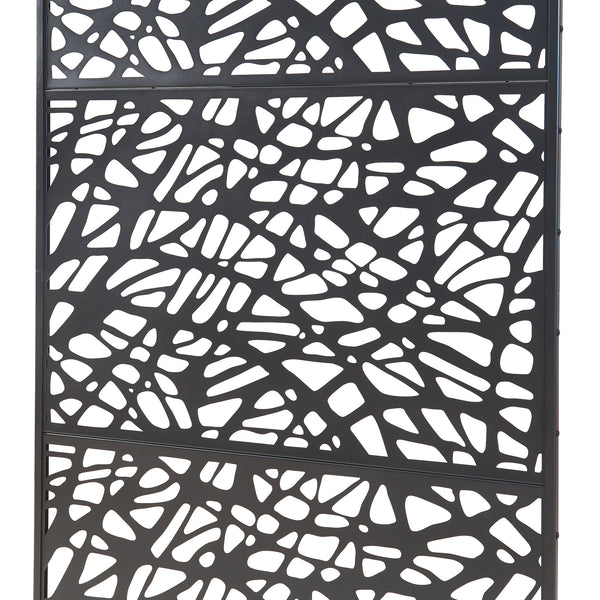 Wewnętrzna ścianka działowa Poskind stal 200x100x50 cm czarna [casa.pro]