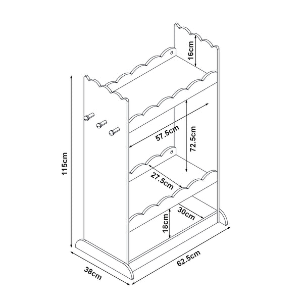 Szafa dziecięca Vestnes z lustrem 115x63x38 cm Cotton Candy [en.casa]