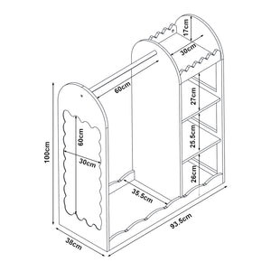 Szafa dziecięca Vestnes z lustrem 100x94x38 cm Cotton Candy [en.casa]
