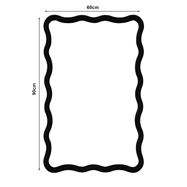 Lustro ścienne Porloskid 90x60 cm ciemny brąz [en.casa]
