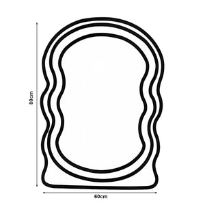 Lustro ścienne Humming z ramą z pluszowego materiału 80x60 cm białe [en.casa]