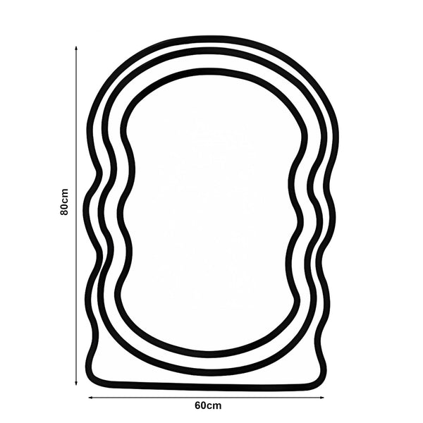 Lustro ścienne Humming z ramą z pluszowego materiału 80x60 cm białe [en.casa]