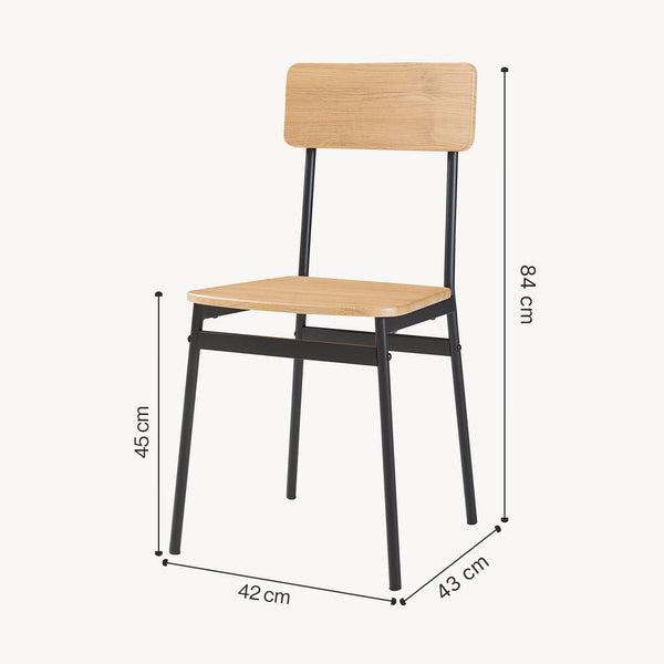Zestaw jadalniany Pollenev 5-częściowy czarny/dąb [en.casa]