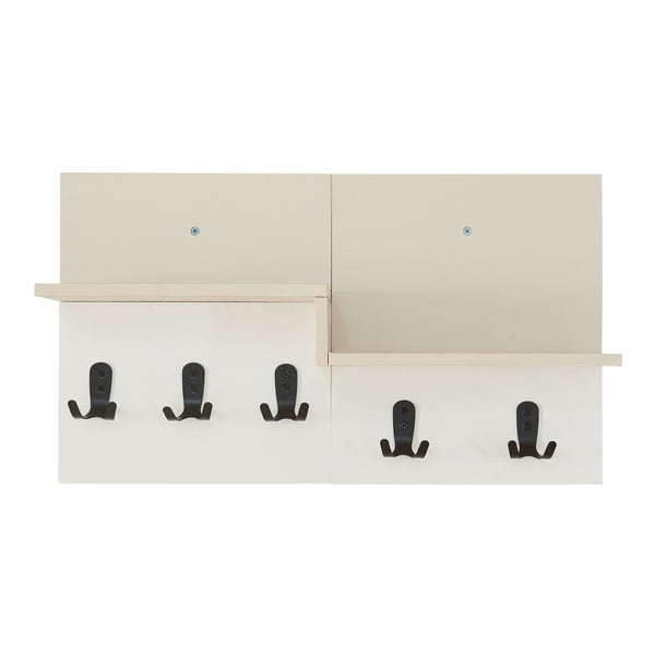 Botaruvn wieszak ścienny z 2 półkami 34x59x13 cm beżowy/biały [en.casa]