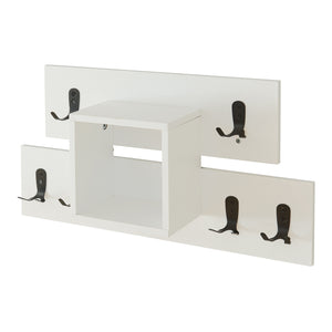 Wieszak ścienny Vänd z półką 32x60x14 cm Biały [en.casa]