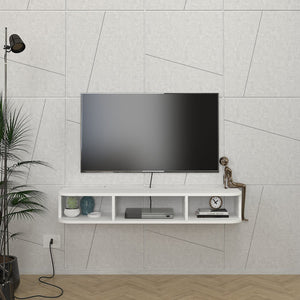 Wisząca szafka RTV Oundsvas 120x30x19 cm biała [en.casa]
