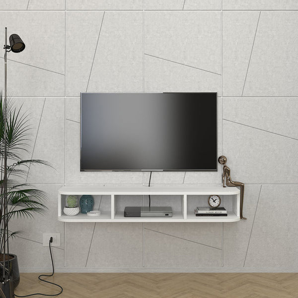 Wisząca szafka RTV Oundsvas 120x30x19 cm biała [en.casa]