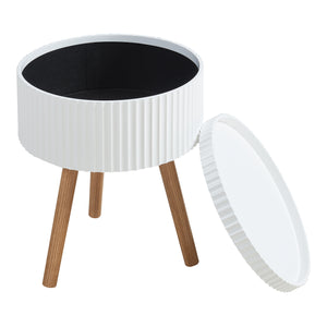 Stolik boczny Bongard z miejscem do przechowywania Ø38x48 cm Biały [en.casa]