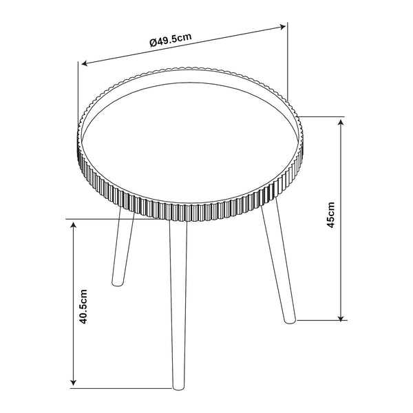 Stolik boczny Bongard Ø50x45 cm biały [en.casa]