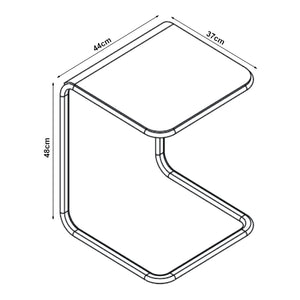 Stolik boczny Brosa 44x37x48 cm Przezroczysty [en.casa]