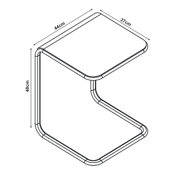 Stolik boczny Brosa 44x37x48 cm Przezroczysty [en.casa]