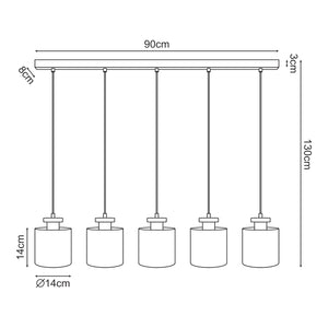 Lampa wisząca Posdand 130x90x14 cm drewno/czarny [lux.pro]