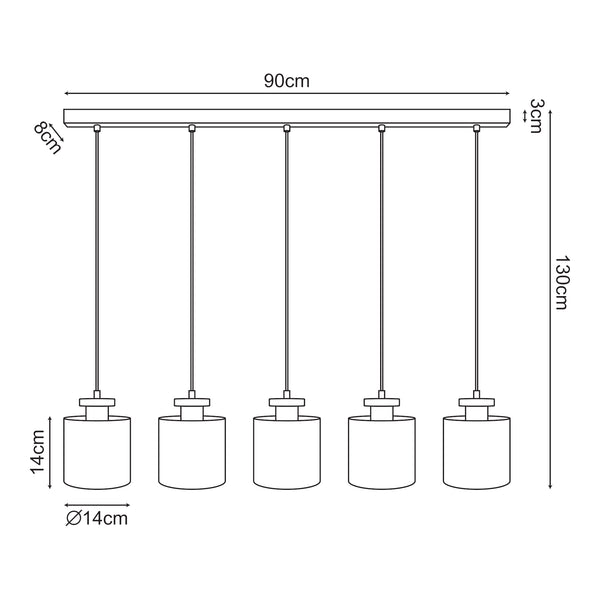 Lampa wisząca Posdand 130x90x14 cm drewno/czarny [lux.pro]
