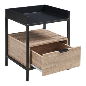 Szafka nocna Belana 51x40x35 cm czarny/dąb [en.casa]