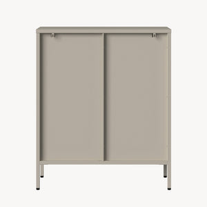 Witryna-komoda Klippestad stal 95x80x35 cm kolor wielbłądzi [en.casa]