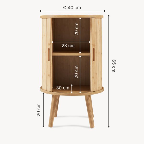 Stolik nocny Nordkapp 65x40 cm bambus [en.casa]