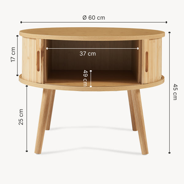 Stolik nocny Nordkapp 45x60 cm bambus [en.casa]