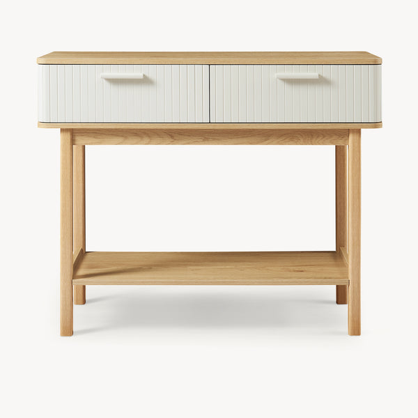 Konsolentisch Ferrersp z 2 szufladami 100x40x80 cm dąb/sandfarben [en.casa]