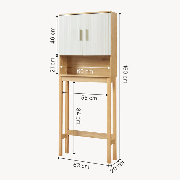 Szafka łazienkowa Ferrersp 160x63x20 cm dąb optyka/piaskowy kolor [en.casa]