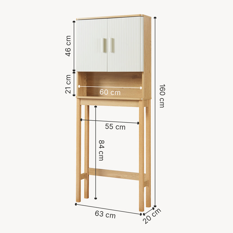 Szkic wymiarowy Szafka toaletowa Ferrersp 160x63x20 cm dąb/kolory piasku [en.casa]