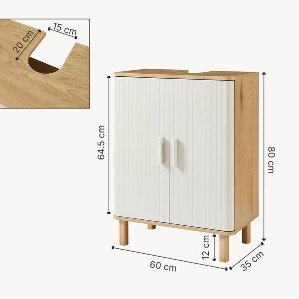 Szafka pod umywalkę Ferrersp 80x60x35 cm dąb optyka/piaskowy [en.casa]
