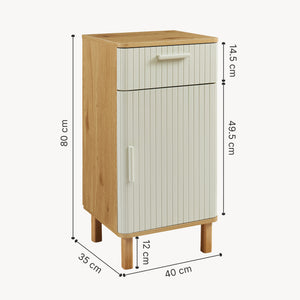 Szafka łazienkowa Ferrersp 80x40x35 cm, optyka dębu/kolor piaskowy [en.casa]