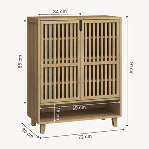 Szafka na buty Sirgerg 91x72x35 cm bambus naturalny [en.casa]