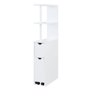 Regał niszowy z wysuwem na rolkach Fadeskimma 113x19x45 cm Biały [en.casa]