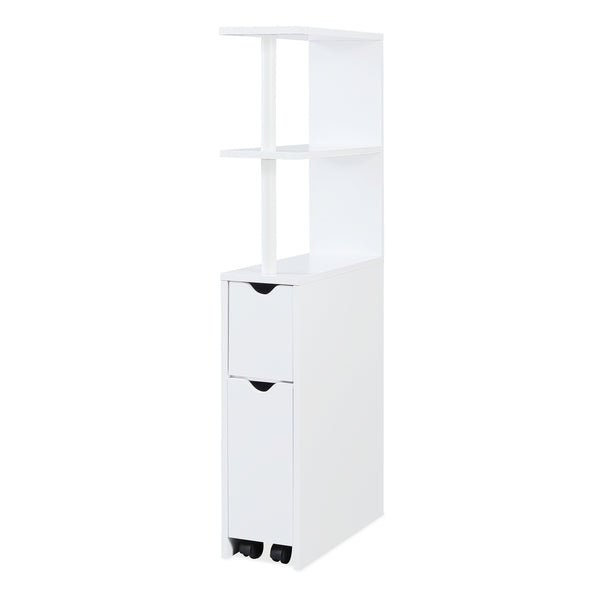 Regał niszowy z wysuwem na rolkach Fadeskimma 113x19x45 cm Biały [en.casa]