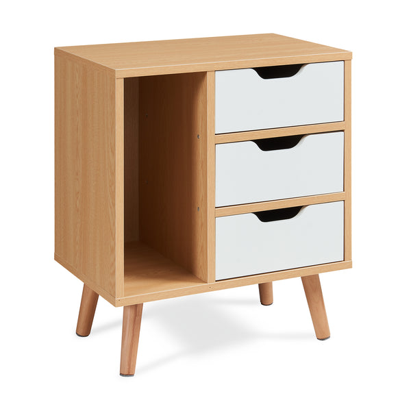 Stolik nocny Bordkak 55x48x30 cm dąb optyka/biały [en.casa]