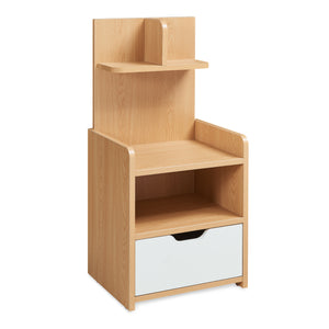 Stolik nocny Bordkak z półką 75x35x30 cm dąb optyczny/biały [en.casa]