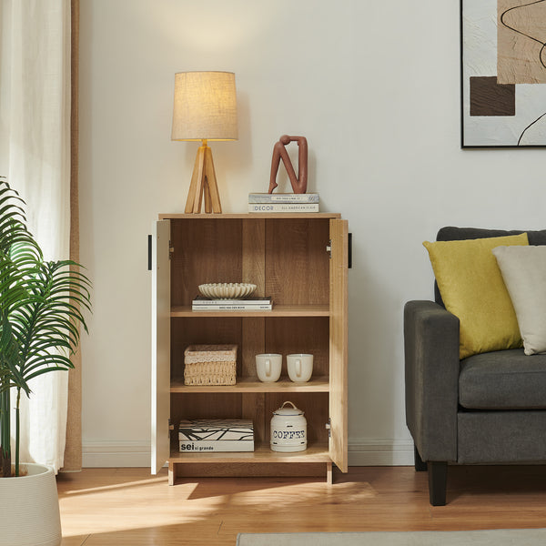 Szafka pomocnicza Kenta 90x60x35 cm Sonoma-dąb/ biały [en.casa]