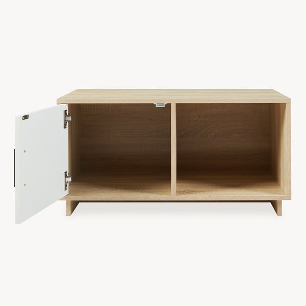 Stolik kawowy Kenta 80x45x40 cm Sonoma-dąb/ biały [en.casa]