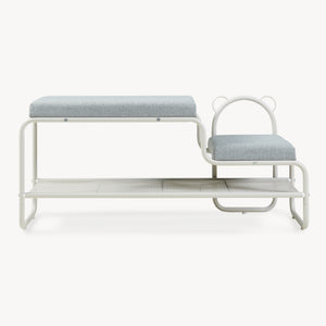 Ławka na buty z taboretem dziecięcym Jässaatka stal 100x32x46 cm szary [en.casa]