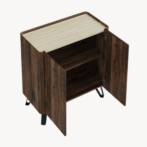 Komoda Trorlon 83x80x40 cm w optyce orzecha/trawertynu [en.casa]