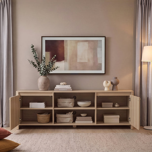 Szafka RTV Takranmaa 150x40x50 cm dąb dekor [en.casa]