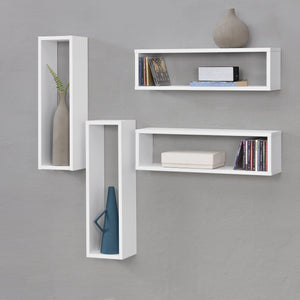 Półka ścienna Fagernes 59x15x17cm zestaw 4 różnych kolorów kolory en.casa